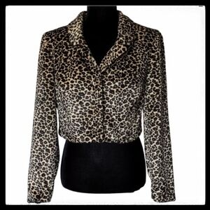 Vintage YL Cheetah Print Cropped Bolero Style Jacket Size 8